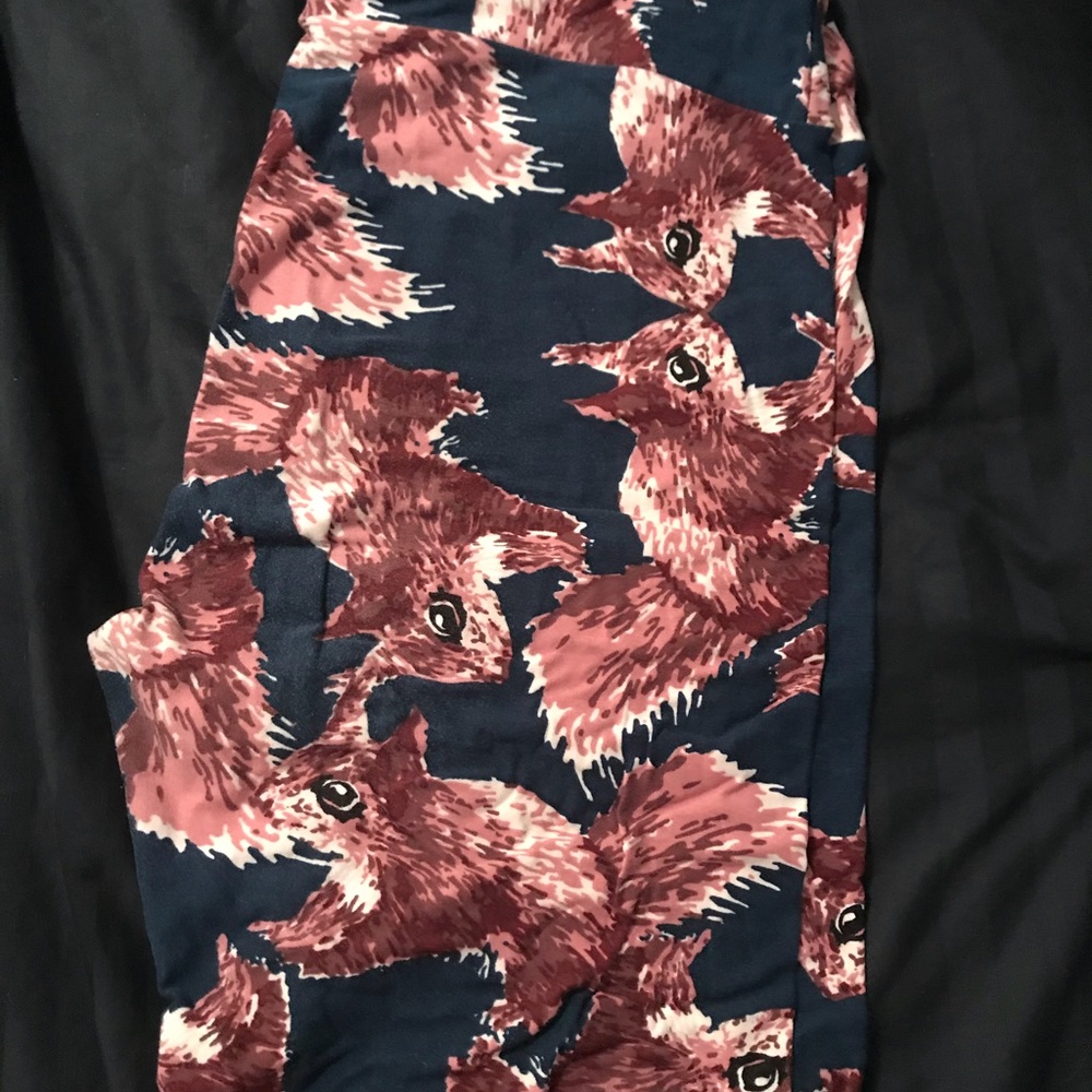 Lularoe TC blue with brown squirrel leggings